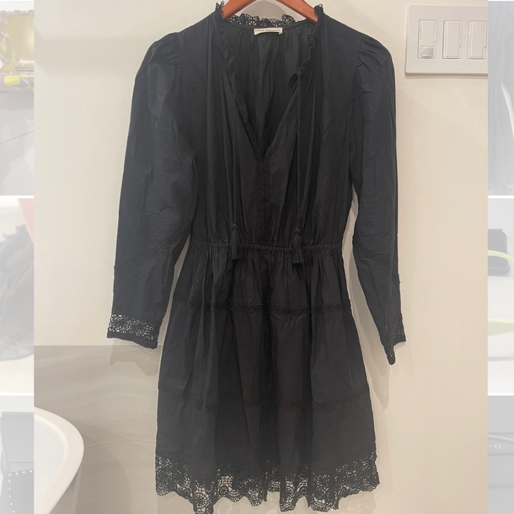 Ulla Johnson Black long sleeve mini dress